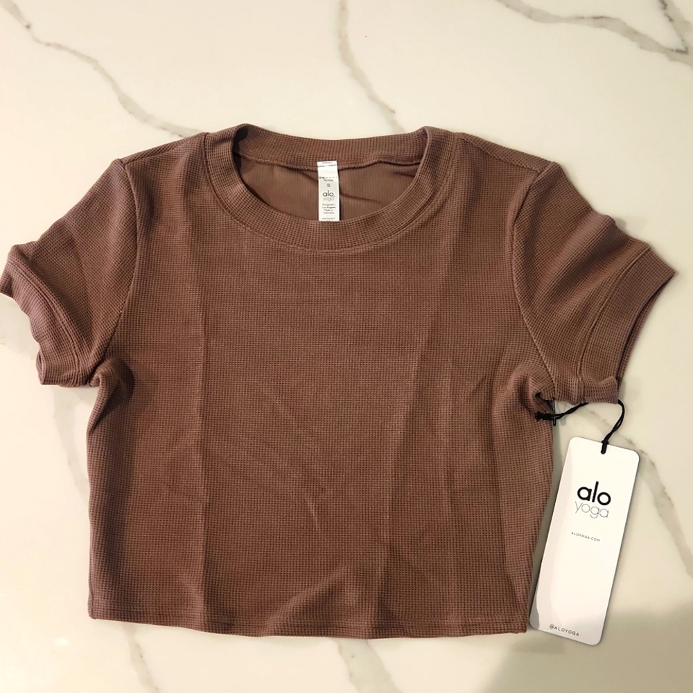 NWT Alo Yoga Micro Waffle Shirt